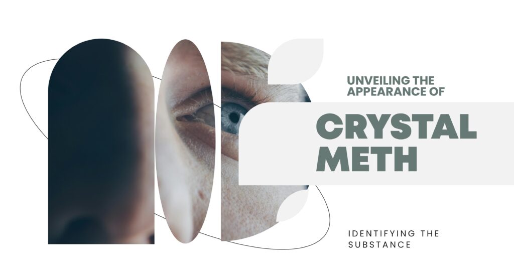 Identifying Crystal Meth: Close-up of a face, eye detail shown. Unveiling the appearance of crystal meth substance.